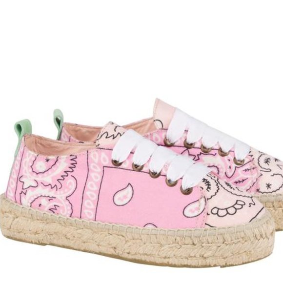 NEW Manebi Espadrille Sneakers with Blush Bandeau - Picture 3 of 4